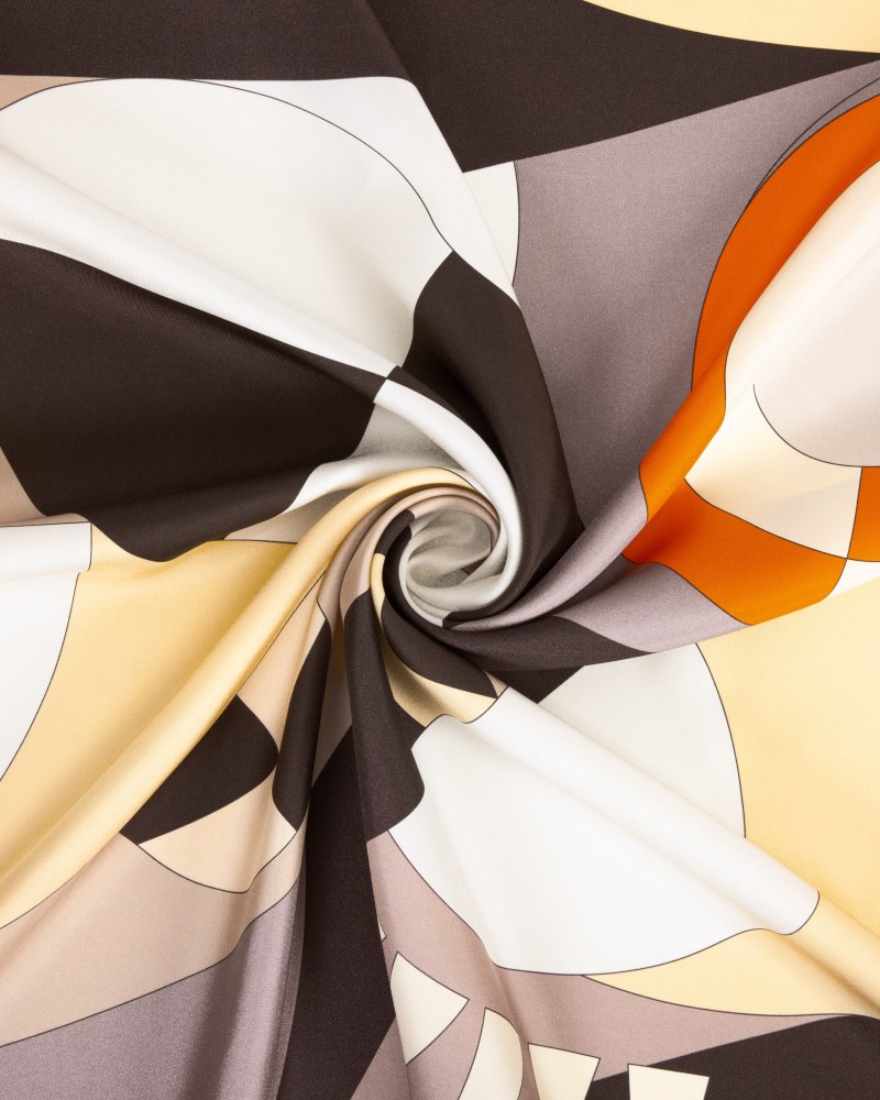 Geometrica Desen İpek Twill Eşarp