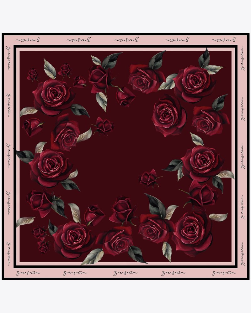 Rosalia Desen İpek Twill Eşarp görsel 2